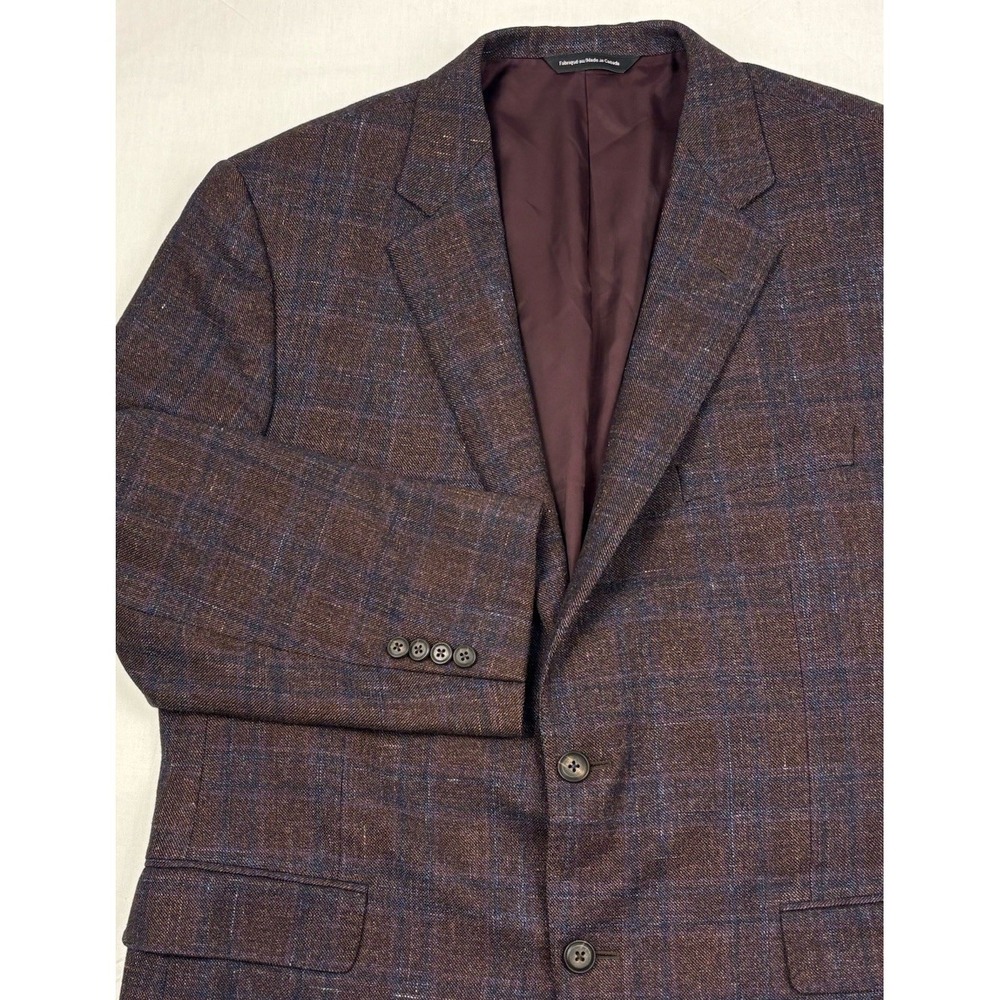 Samuelsohn Yardley Saks 5th Ave Wool/Silk/Linen/Cashmere Sport Coat 44R Plaid